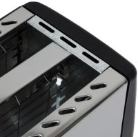 Кухонный зеркальный тостер Crownberg CB-1106 750W на 2 тоста хлеба с регулировкой температуры и кнопкой стоп, Электротостер ВН-002B со съемным поддоном Серебристый