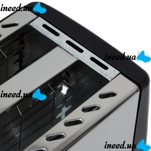 Кухонный зеркальный тостер Crownberg CB-1106 750W на 2 тоста хлеба с регулировкой температуры и кнопкой стоп, Электротостер ВН-002B со съемным поддоном Серебристый