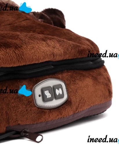 Вибромассажер-грелка для ног Supretto Warm Massager 2 в 1 электрическая грелка с подогревом, вибро массажер для ступней, электрогрелка с застежкой