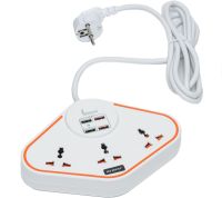 Универсальный сетевой фильтр удлинитель Anti-Static Socket Remax BKL-07 на 3 розетки 4 USB 3.4A, Электрический тройник с предохранителем PS07 Белый