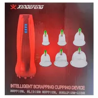 Lymphatic Drainage Vacuum Massager Xindefeng DF-665 6 Vacuum Massage Jars, Cupping Battery Massager Gouache Jars for Home Therapy