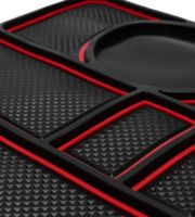Anti-slip Car Mat Organizer Scratch mat HA-20 4in1 for Car Dashboard, Holder Stand for Phone and Cards Red