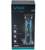 Беспроводная машинка VGR V-961 для стрижки волос с насадками, Аккумуляторный триммер электробритва для окантовки бороды и усов с дисплеем V961 от USB