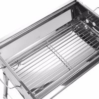 Переносной раскладной мангал Stainless Steel Grill GP-4273 для шашлыка и барбекю, Гриль со съемной сеткой 48х33х59 см на древесных углях и дровах