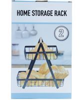 Металлическая двухярусная корзина подставка Fruit Storage Rack Z12-B21 для хранения фруктов и овощей, Настольная этажерка фруктовница на 2 яруса