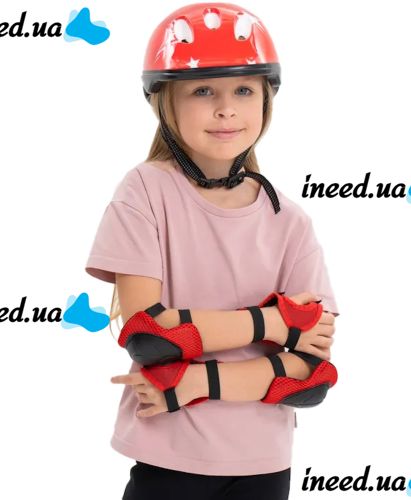 Детский набор защиты 7в1 Kids Sport 44529 наколенники, налокотники перчатки и шлем для катания на роликах, Детская защита с шлемом для велосипеда