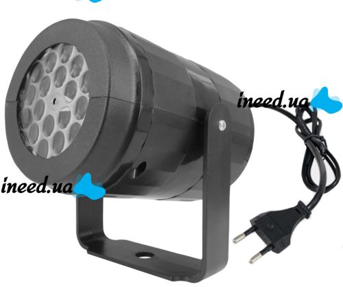 Новогодний лазерный проектор Led Projection Light 1367-3 на 16 рисунков, Настенный вращающийся проектор подсветка с кронштейном для дома Черный