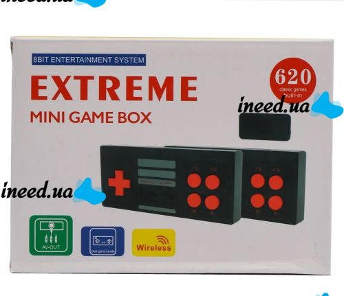 Игровая приставка 8bit U-BOX EXTREME Mini Game Box AHH-07 620 игр с 2 беспроводными джойстиками Портативная консоль 8 бит с встроенными играми D600