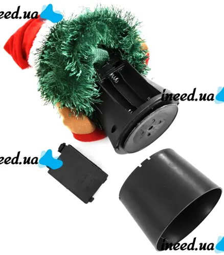 Танцующая рождественская елка Dancing Xmas Tree ET02 интерактивная новогодняя игрушка 17х10 см вращающаяся музыкальная ёлка в шапке на батарейках