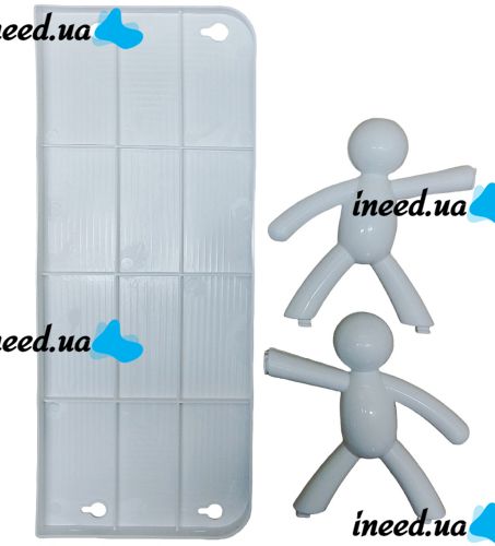 Настенная самоклеящаяся полка органайзер Человечки Storage Shelf AND XL-941 для ванной комнаты, Прямая подвесная полочка для принадлежностей Белая