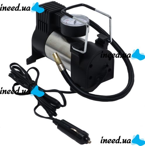 Автокомпрессор от прикуривателя Аir pump HS-208 965кПа для накачки шин 140PSI 10Amp Автомобильный компрессор насос для подкачки колес машины Черный