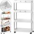 Підлогова вузька Полиця органайзер Bathroom Rack XYX-2020 на 4 яруси для кухні та ванної на коліщатках 40x22, 5x90 см, етажерка MAG-740 4 рівня Біла