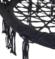 Подвесное кресло-качалка Outtec Boho XXL O-66487 120x80x60 см плетеная садовая качеля, бразильский гамак для дома и террасы до 150 кг Черный
