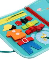 Developing sensorimotor board Lesko 5462 Blue bisiboard for learning and development of babies, Montessori handbag developing motor skills and sensorics of children