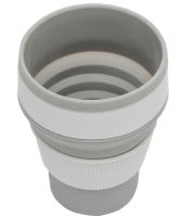 Складная силиконовая термо чашка Collapsible SL-100 350 мл, Силиконовый складной стакан трансформер с крышкой Silicon Magic Cup с пластиковым ободком