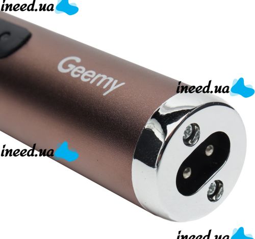 Беспроводной триммер 2 в 1 Gemei GM-3112 3W для стрижки волос в носу и ушах, аккумуляторная окантовочная машинка для бритья с насадками Коричневый