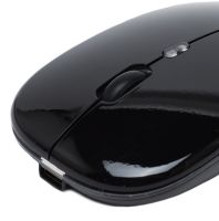 Бездротова комп'ютерна мишка Zornwee AP100 Bluetooth з RGB підсвічуванням на акумуляторі, ігрова акумуляторна миша BauTech з 2.4 GHZ для комп'ютера Чорна