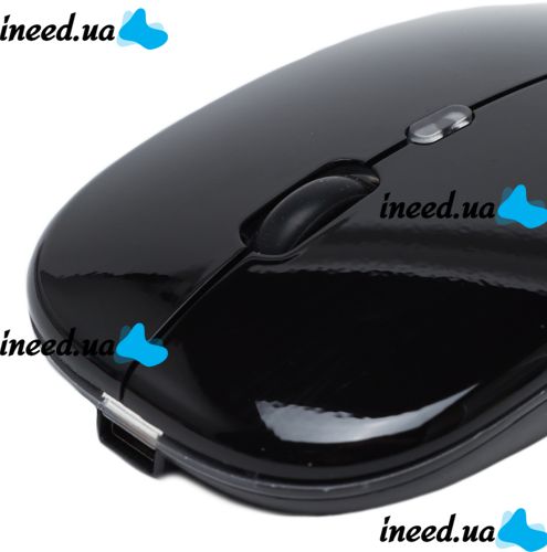 Бездротова комп'ютерна мишка Zornwee AP100 Bluetooth з RGB підсвічуванням на акумуляторі, ігрова акумуляторна миша BauTech з 2.4 GHZ для комп'ютера Чорна