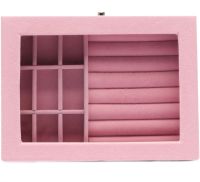 Компактная шкатулка органайзер Velvet Storage Box для хранения украшений, ювелирных изделий, Футляр Розовая Пастила для бижутерии с замочком Розовая