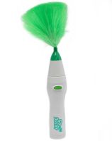 Вращающаяся электрощетка Go Duster для удаления пыли 3 насадки Щетка метелка для профессиональной уборки на батарейках с насадками Гоу Дастер Зеленая