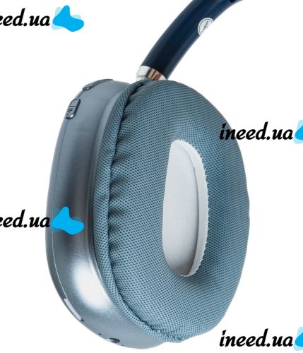 Накладные беспроводные наушники Bluetooth Macaron P9 Max с Aux, Полноразмерные блютуз стереонаушники со слотом карты памяти MicroSD, TF Card Синие