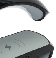 Настольная смарт лампа ночник 4 В 1 RGB BT-3401 аккумуляторный с беспроводной зарядкой 15W и Bluetooth колонкой, Световая звуковая колонка Черная