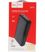 Внешний аккумулятор с быстрой зарядкой Power Bank Hoco J87A 20000mAh PD20W+QC3.0(22.5W), Портативная батарея повербанк Хоко с выходом Type-C Черный