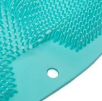 Silicone Shower Foot Scrubber Mat LY-379 Suction cup back and foot massage mat, Wall mounted non-slip shower brush Turquoise