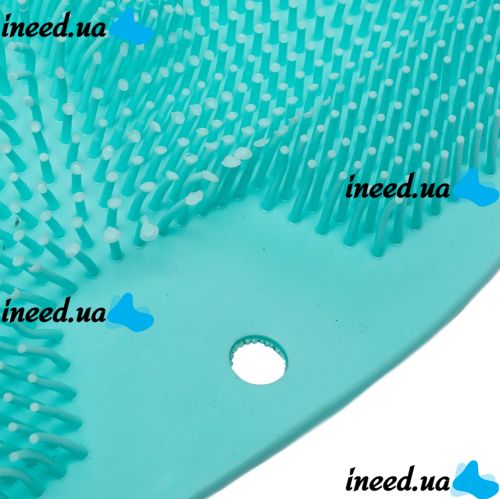 Silicone Shower Foot Scrubber Mat LY-379 Suction cup back and foot massage mat, Wall mounted non-slip shower brush Turquoise
