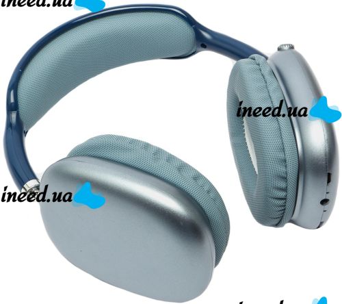 Накладные беспроводные наушники Bluetooth Macaron P9 Max с Aux, Полноразмерные блютуз стереонаушники со слотом карты памяти MicroSD, TF Card Синие