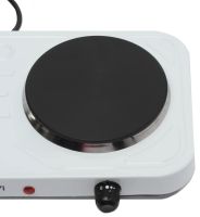 Настольная электроплита Domotec MS-5822 1000W на 2 конфорки диск, Двухконфорочная электрическая плита 1000Вт с термостатом на 5 положений Белая