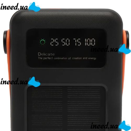 Портативное зарядное устройство Power Bank Voltronic YM635DX 30000mAh с солнечной панелью и фонариком Solar Внешний аккумулятор повербанк для зарядки