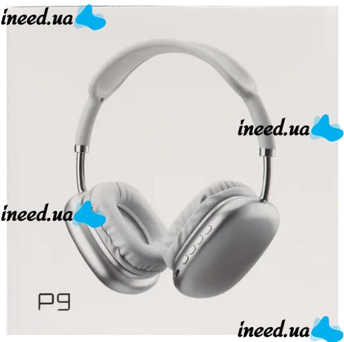 Overhead Wireless Bluetooth Headphones Macaron P9 Max with Aux, Full-size Bluetooth Stereo Headphones with microSD Memory Card Slot, TF Card White