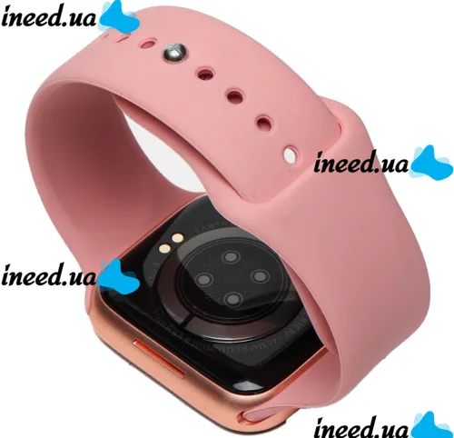 Wrist Smart Watch Smart Watch T500 Sports with Microphone Tonometer IP67 Aluminum 44mm Smart Watch with Fitness and Health Function Pink