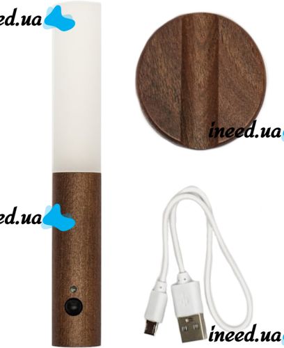 Настенный аккумуляторный LED светильник ночник Motion Sensor Night Light W-52 Фонарь с датчиком движения на стену на магнитном держателе Коричневый