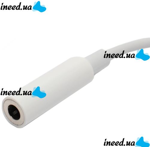 Универсальный кабель аудио переходник для наушников Lightning на 3.5mm AUX Headphone Adapter J-002, Адаптер USB-C для телефона IPhone Белый