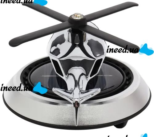 Car Fragrance Helicopter Solar Powered Xiamen KTP030 10ml , Car Air Freshener with Rotating Blades from the Sun Black