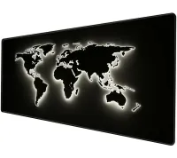 Игровой компьютерный коврик Светящаяся Карта Мира HP227 80x30 см для клавиатуры и мышки, Игровая поверхность для мыши