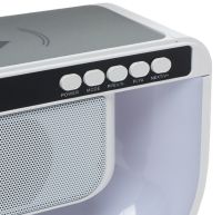 Настольная смарт лампа ночник RGB XM-G3 аккумуляторный с беспроводной зарядкой 15W и Bluetooth колонкой, Блютуз колонка G3 с подсветкой Белая