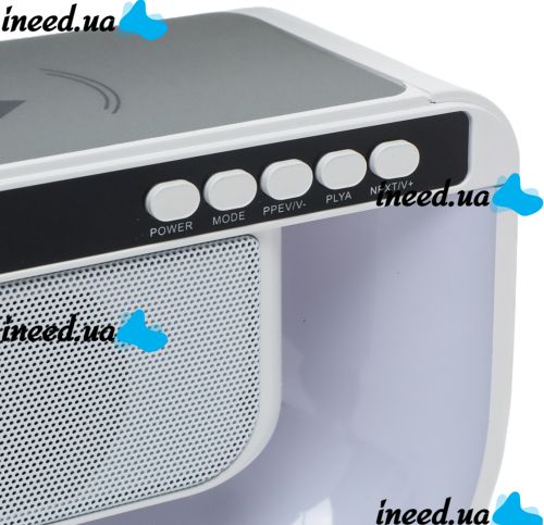 Настольная смарт лампа ночник RGB XM-G3 аккумуляторный с беспроводной зарядкой 15W и Bluetooth колонкой, Блютуз колонка G3 с подсветкой Белая
