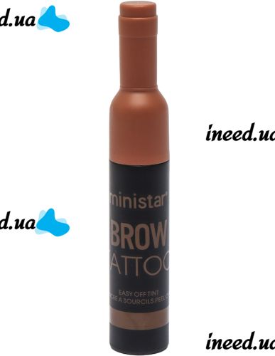 Водостойкая краска тинт Ministar Brow Tattoo Black Черный с тату эффектом для подчеркивания бровей, Маркер гель #102 10 мл для татуировки бровей