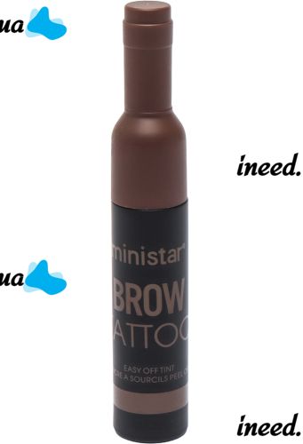 Водостойкая краска тинт Ministar Brow Tattoo Black Черный с тату эффектом для подчеркивания бровей, Маркер гель #102 10 мл для татуировки бровей
