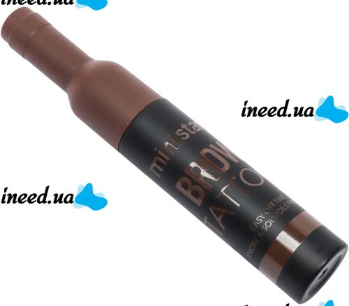 Водостойкая краска тинт Ministar Brow Tattoo Black Черный с тату эффектом для подчеркивания бровей, Маркер гель #102 10 мл для татуировки бровей