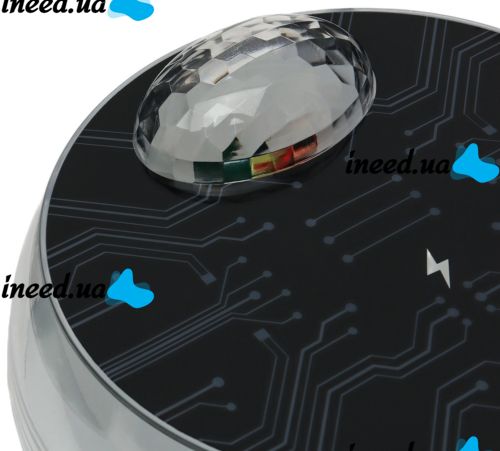 Настольная смарт колонка проектор RGB Starry Sky BT-2203 с диско шаром и беспроводной зарядкой Аккумуляторный Bluetooth ночник с подсветкой ZQS2226