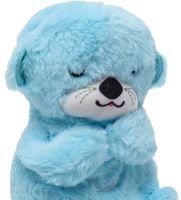 Светящаяся дышащая Выдра Fisher Price FXC66 30 см с дыханием для сна детей, мягкая плюшевая игрушка музыкальный ночник от батареек Голубая