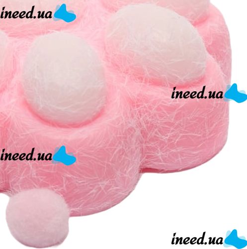 Силиконовая игрушка антистресс сквиш Кошачья лапка Squishy Toys с ворсинками для рук, Детская мялка лапа кота Моти Каваи с шариками 2410-4 для детей
