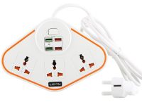 Универсальный сетевой фильтр удлинитель Anti-Static Socket Remax BKL-07 на 3 розетки 4 USB 3.4A, Электрический тройник с предохранителем PS07 Белый
