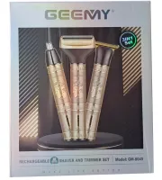 Беспроводная машинка триммер Gemei GM-8045 для стрижки бороды усов носа и тела, Аккумуляторная электробритва Gemmy 3 в 1 с насадками для волос