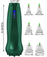 Lymphatic Drainage Vacuum Massager Xindefeng DF-665 6 Vacuum Massage Jars, Cupping Battery Massager Gouache Jars for Home Therapy