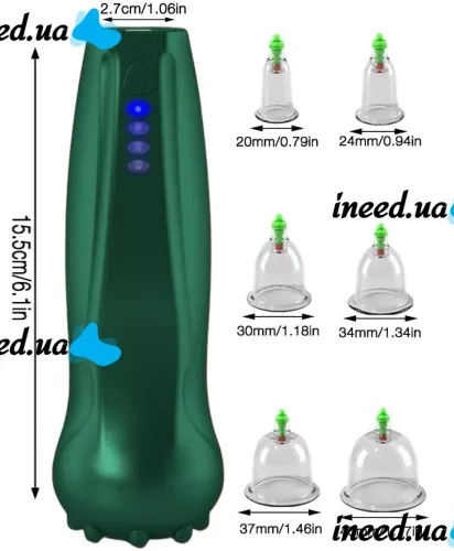 Lymphatic Drainage Vacuum Massager Xindefeng DF-665 6 Vacuum Massage Jars, Cupping Battery Massager Gouache Jars for Home Therapy